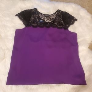 Express Purple and Black blouse size large